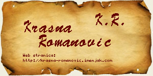 Krasna Romanović vizit kartica